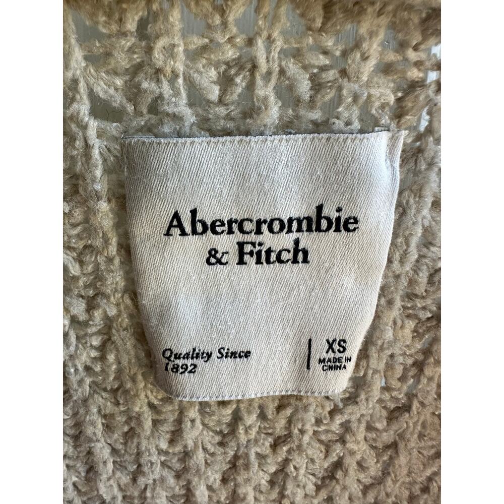 Abercrombie & Fitch Long Open-Front Waffle Knit Cardigan Sweater - Picture 7 of 8